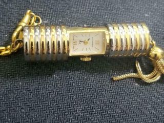 Vintage Rare Bucherer Gold/silver Tone Slide Pendant Mechanical Watch Necklace