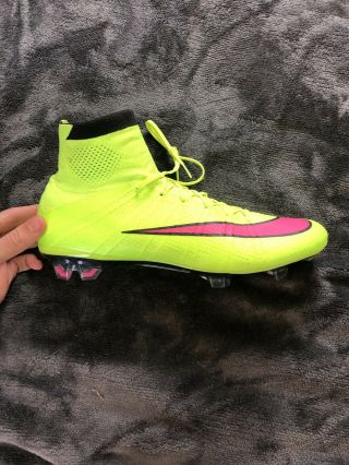 Nike Mercurial Superflys Iv Volt Green And Pink Soccer Cleats Size 11 Rare 3