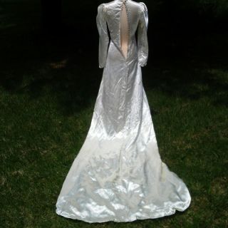 Vintage Ivory Satin 1930s Wedding Gown And Slip 5