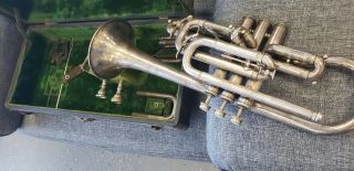 STATE FIND VINTAGE J W YORK AND SONS PERFECTONE CORNET I think 1915 8