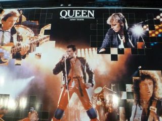 QUEEN,  Freddie Mercury,  Roger Taylor Brian May 1981 JAPAN TOUR POSTER - - RARE 3