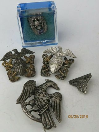 Vintage Sterling Silver Boy Scouts Eagle Scout AWARD RIBBON MEDAL pin Korean 3