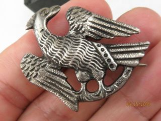 Vintage Sterling Silver Boy Scouts Eagle Scout AWARD RIBBON MEDAL pin Korean 7