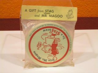 1958 Vintage Stag Beer Mr.  Magoo " 8 " Coasters & Header Mip Belleville St.  Louis