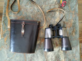 Vintage E Leitz Wetzlar Leica 12 X 60 Binoculars Germany W/ 1/2 Case