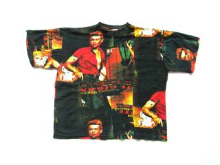 90s Vintage All Over Print Roads James Dean Actor Giant Movie Merch T Shirt