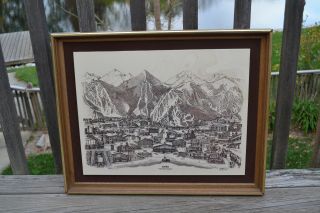Vintage Dennis Bivens Marble Etching Aspen 1975 World Cities Silver Queen