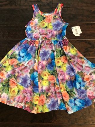 Dot Dot Smile Sz 7 Nwt Vintage Lucy Tank Dress Stunning Floral Very Htf