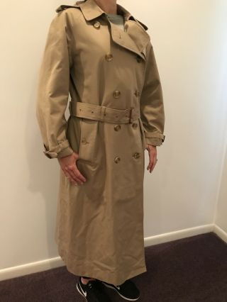 Burberry Vintage Long - Length Trench Coat Vintage Size Xs Or S Jacket See Model