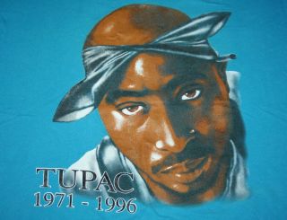Vintage 90s Tupac Shakur Memorial Shirt Sz Large 1990s Rap Tee Hip Hop 2pac Rare