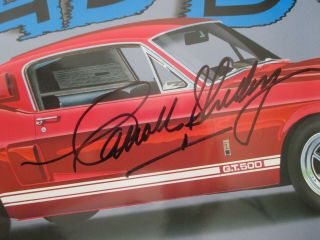 1967 Ford Mustang Gt500 Big Block Bad Boy Carroll Shelby Signed Poster Rare