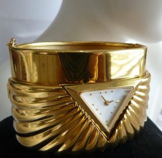 VINTAGE ART DECO DESIGN CUFF BANGLE WATCH FRANKLIN ALFRED DURANTE, 2