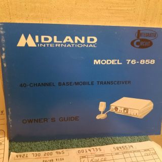 Vintage MIDLAND CB Base Station 40 Ch MODEL 76 - 858 w/ MIC 8