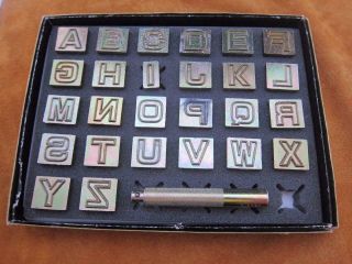 Rare Vtg Craftool 3/4 " 8133 Block Alphabet Leather Tools Stamps