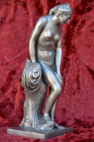 Nude Girl Towel Russian Soviet Ussr Vintage Bust Sculpture Statue H=26 Cm.