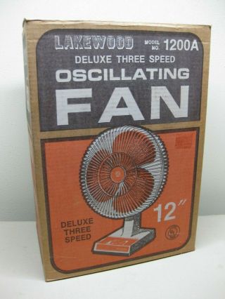 Vintage Lakewood 1200a Oscillating Fan,  Minty,  Great