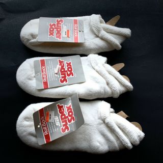 Nos 3 Pr Vintage Footie Socks Roll Top Orlon Nylon Terry Tennis Golf Sox