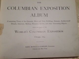 Vintage 1893 Columbian Exposition Album of Chicago Worlds Fair 3