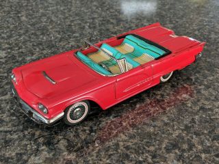 Vintage Bandai Japan Tin Friction 1950s/60s Ford Thunderbird Convertible