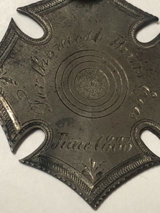 Vintage Masonic Medal 1883 Most Bulls Eyes Silver 2