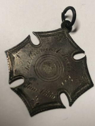 Vintage Masonic Medal 1883 Most Bulls Eyes Silver 5