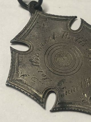 Vintage Masonic Medal 1883 Most Bulls Eyes Silver 7