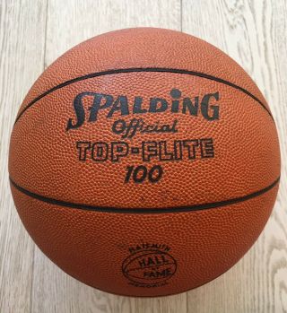 Rare Spalding Top Flite 100 Leather Basketball Vintage Last Built Naismith