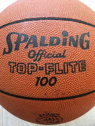 RARE Spalding Top Flite 100 Leather Basketball Vintage Last Built Naismith 3