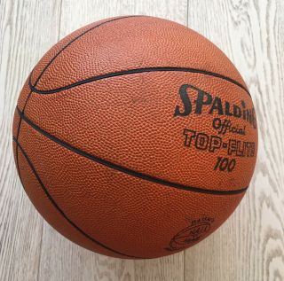 RARE Spalding Top Flite 100 Leather Basketball Vintage Last Built Naismith 5