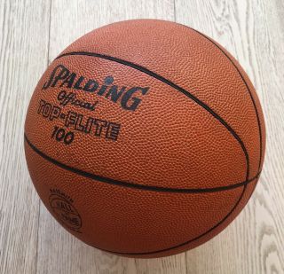 RARE Spalding Top Flite 100 Leather Basketball Vintage Last Built Naismith 6