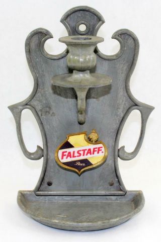 Vintage Falstaff Beer Metal Wall Sconce Candle Holder Union Made Chicago Minnpls