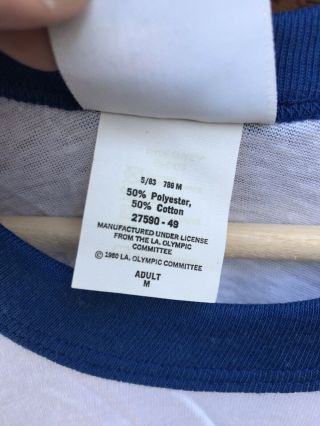 Vintage 1984 Levi ' s USA Olympics Thin 50/50 Ringer Medium Shirt 4