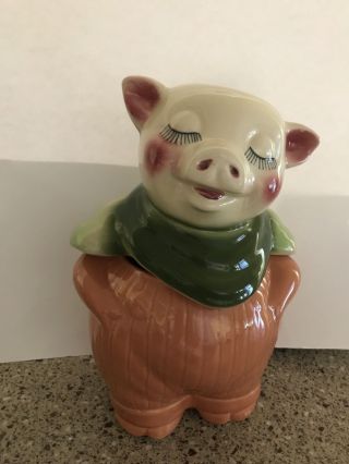 Vintage Shawnee Butterscotch Smiling Pig Cookie Jar/bank
