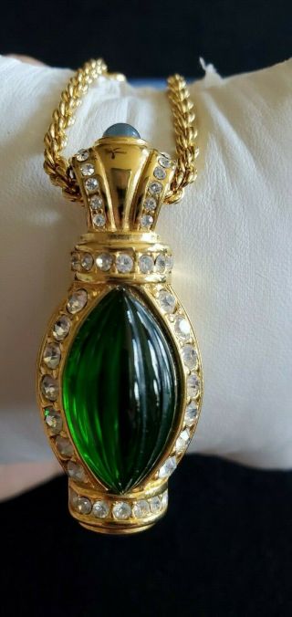 Nolan Miller Green Bottle Pendant Necklace