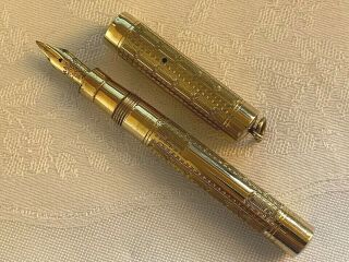 Vtg Mabie Todd Gp " The Swan " Lever Fill Ring Top Fountain Pen 1920s Art Deco
