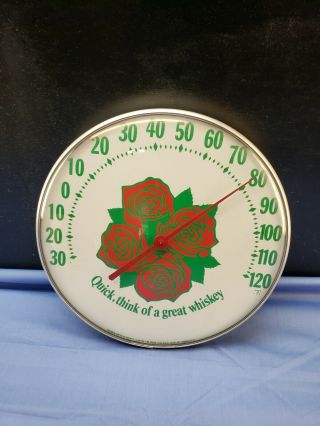 Vintage Four Roses Whiskey Thermometer Advertising Sign