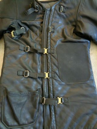 Vintage Leather Hawkeye Sports Inc.  Shooting Jacket Padded Size 44 Long 3