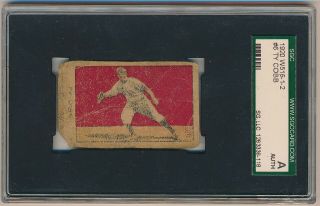 Ty Cobb 1920 W516 - 1 - 2 6 Strip Card Sgc A Authentic Detroit Tigers Hof Rare