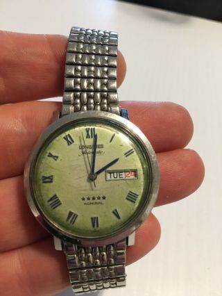 Vintage Swiss Longines Admiral 5 star Running automatic Men ' s watch Parts Repair 2