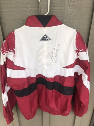 Vintage 1990s Arkansas Razorback APEX Jacket Signed By Corliss Williamson M 5