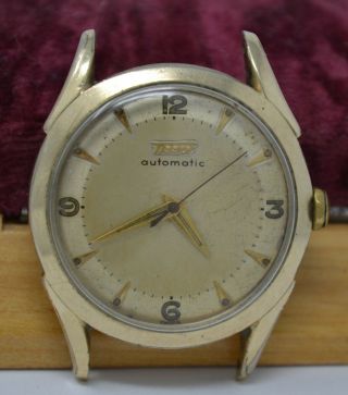 Vintage 1950s Tissot Bumper Automatic Mens Wristwatch Gold Fill - Runs To Fix