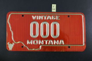 Vintage Montana License Plate 000 (c30