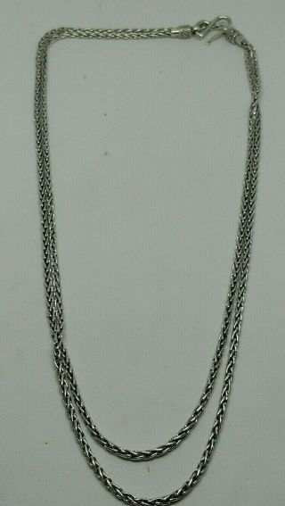 Vtg Sterling Silver Wheat Link Chain Designer Stuarti Bali 36 " Qvc K86