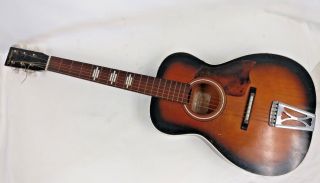 Vintage 1960’s Harmony Acoustic Guitar Made In The Usa Model 319