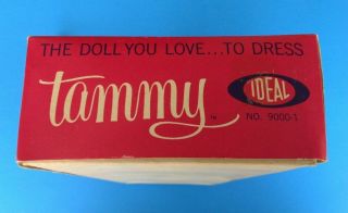 Vintage TAMMY DOLL REDHEAD w/Box,  Stand,  Blue Playsuit & White Sneakers 1962 EUC 5