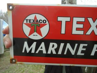 1950 ' S VINTAGE TEXACO MARINE PRODUCTS PORCELAIN GAS STATION PUMP SIGN 2