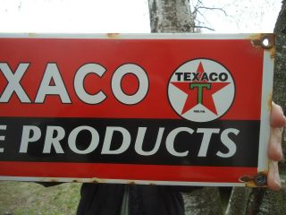 1950 ' S VINTAGE TEXACO MARINE PRODUCTS PORCELAIN GAS STATION PUMP SIGN 3