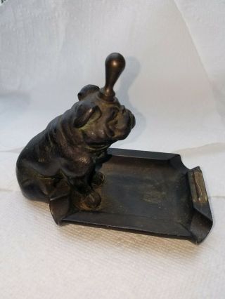 Vintage Ronson Sitting Bulldog Striker Lighter W/ Ashtray | Very Rare | Amw