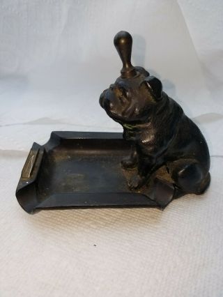Vintage Ronson Sitting Bulldog Striker Lighter w/ Ashtray | Very Rare | AMW 3