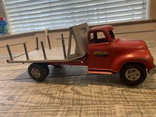 Vintage Tonka Toys Lumber Truck / Flatbed With Stakes